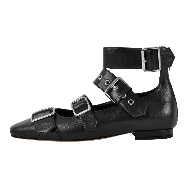 Square Toe Buckle Strap Flats sold by Onlymaker
