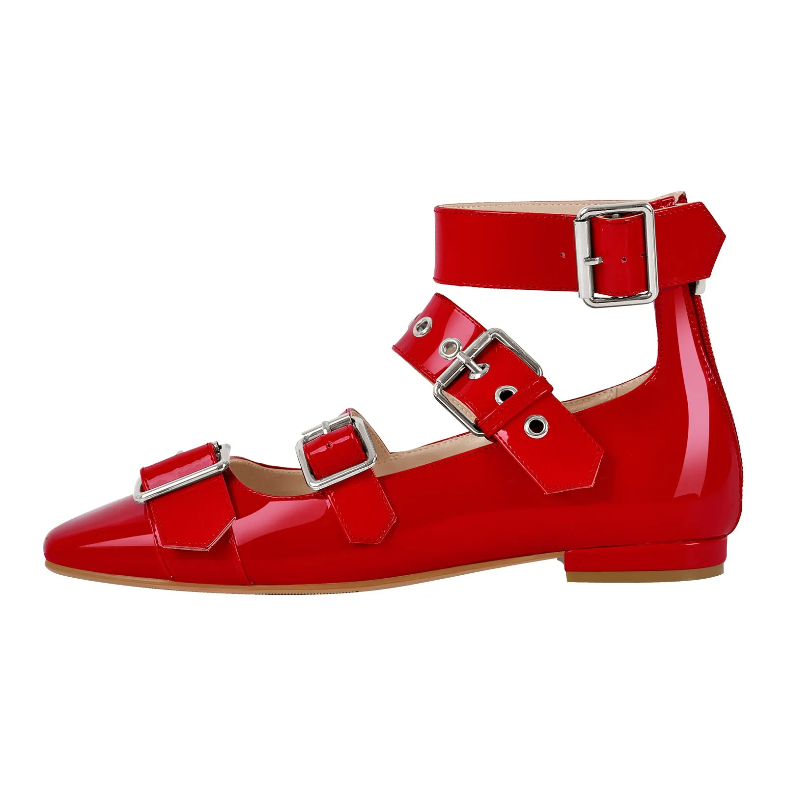 Square Toe Buckle Strap Flats sold by Onlymaker product image thumbnail 4