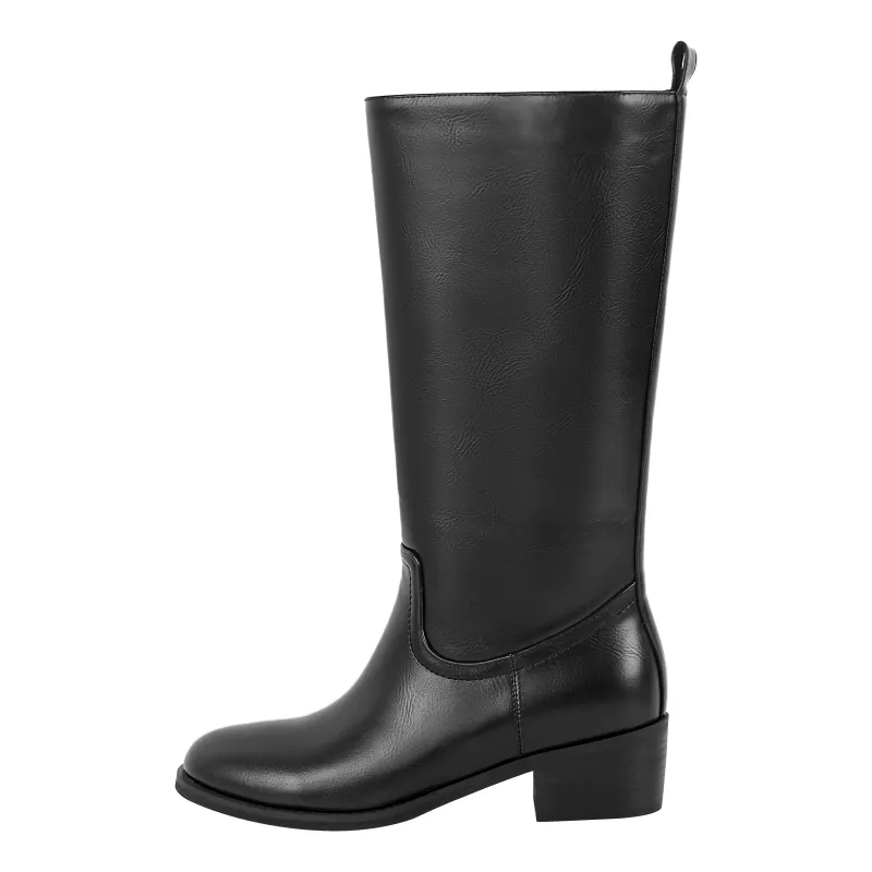 Round Toe Chunky Heel Mid-Calf Boots sold by Onlymaker