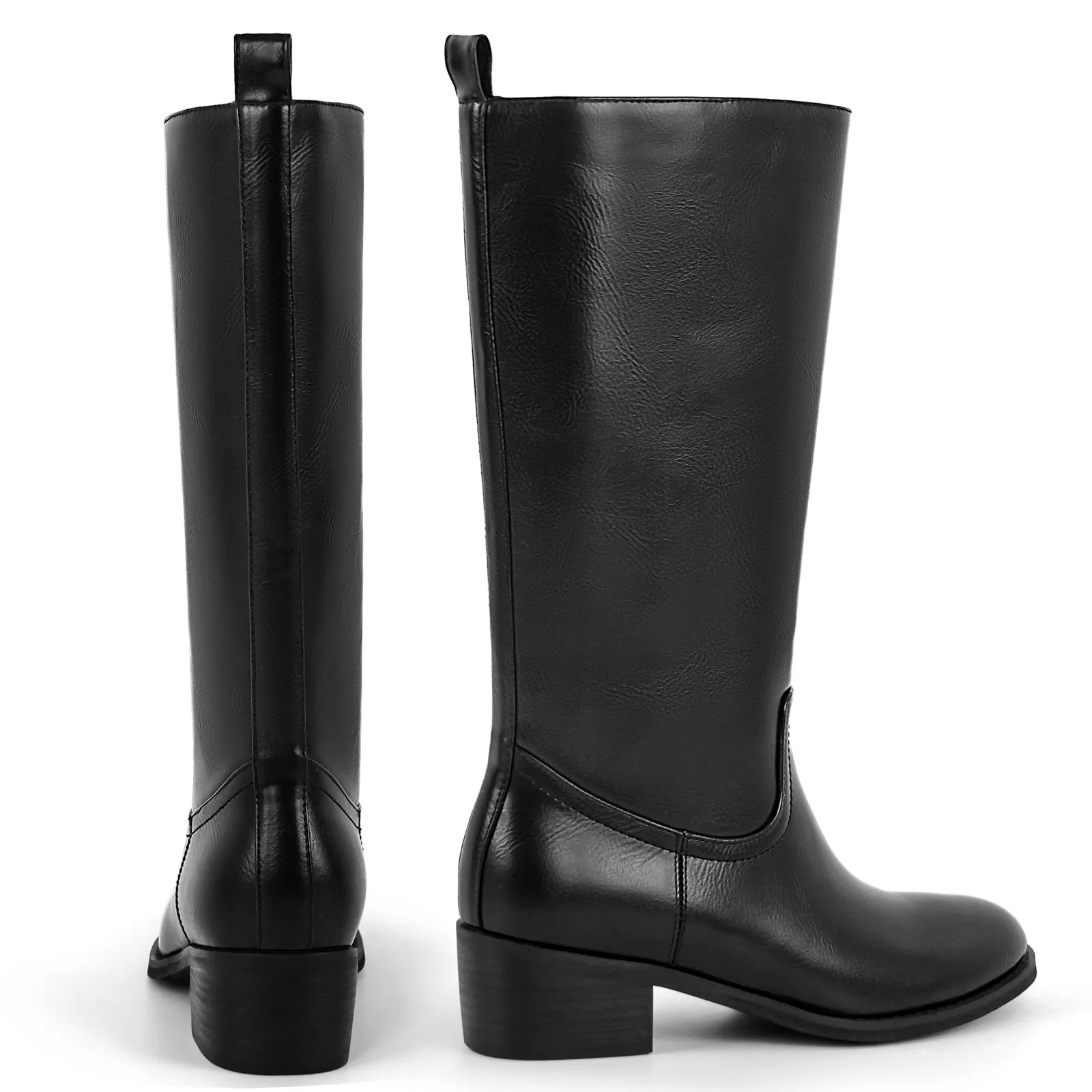 Round Toe Chunky Heel Mid-Calf Boots sold by Onlymaker product image thumbnail 4