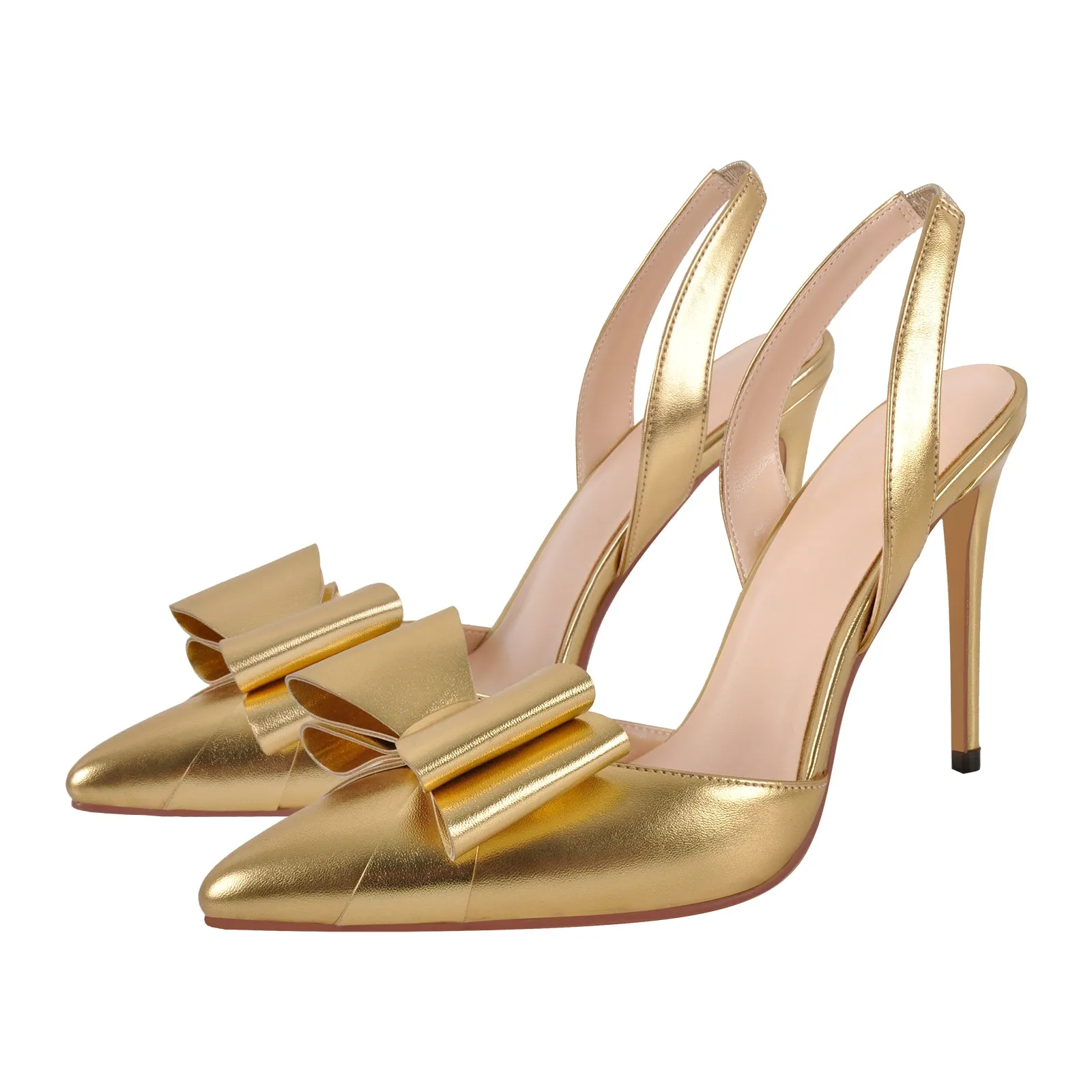 Bow Pointed Toe Slingback Stiletto Pumps sold by Onlymaker product image thumbnail 2