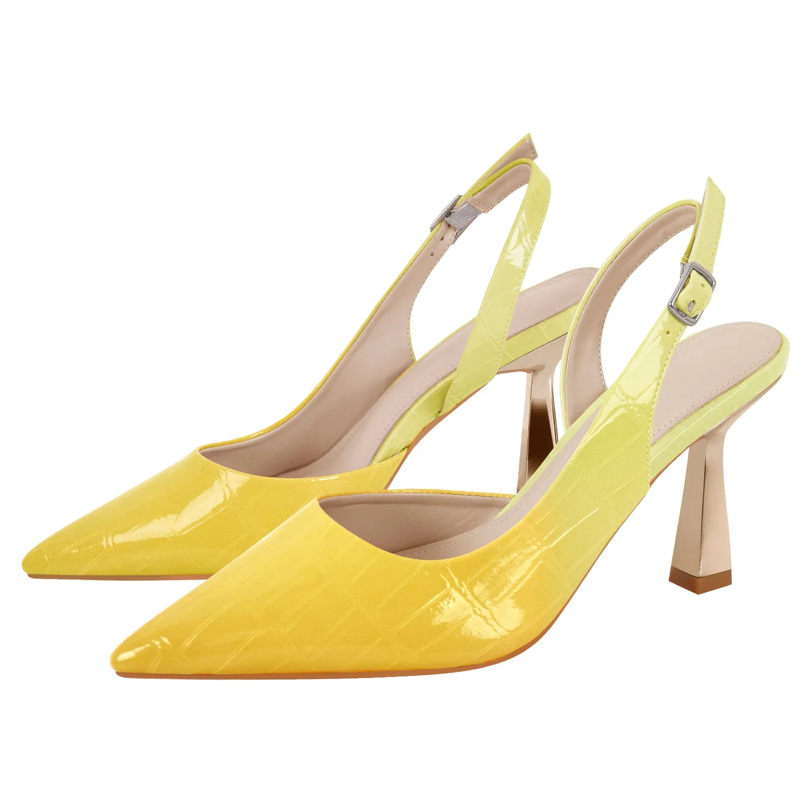 Gradient Pointed Toe Stone Slingback Pumps sold by Onlymaker product image thumbnail 4