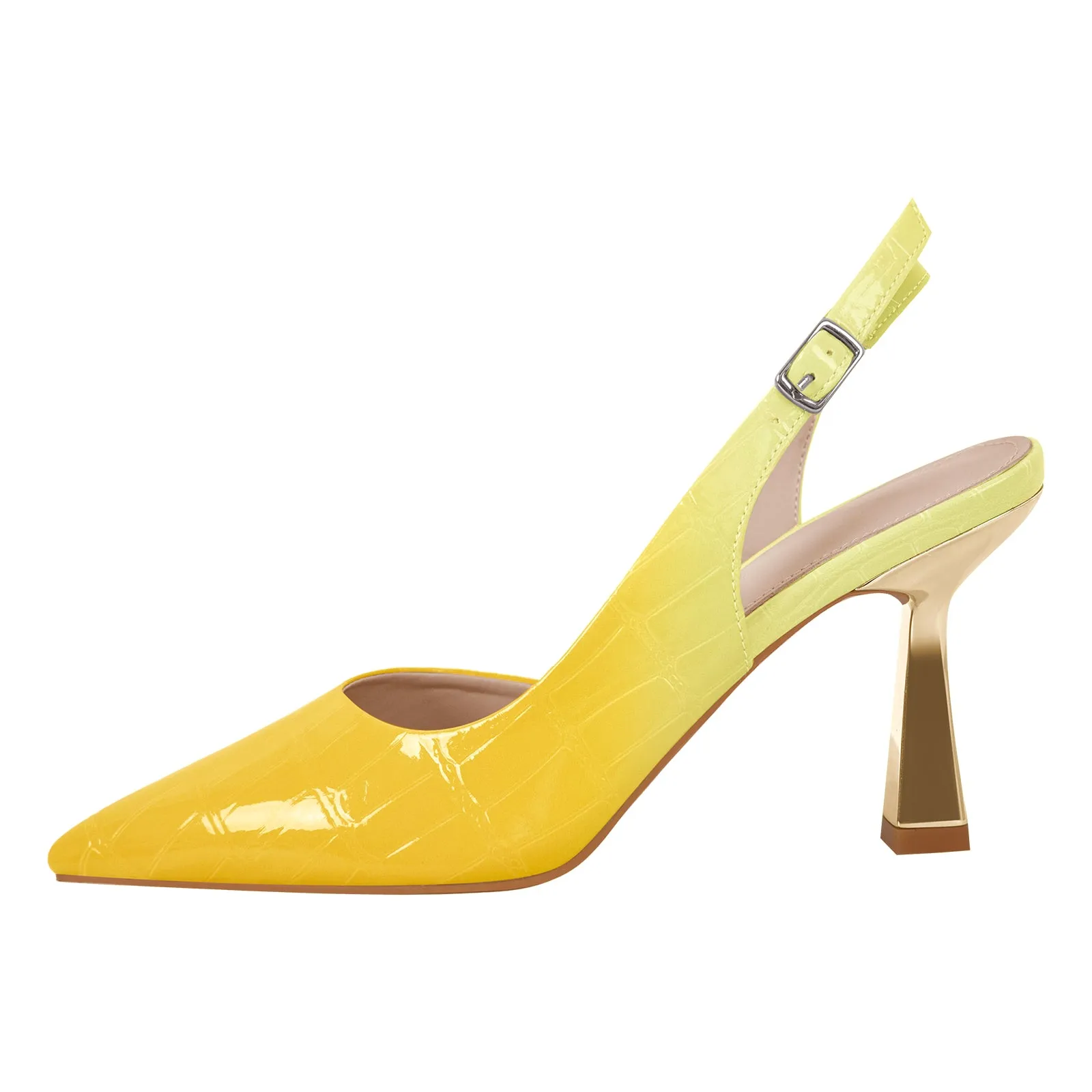 Gradient Pointed Toe Stone Slingback Pumps sold by Onlymaker product image thumbnail 3