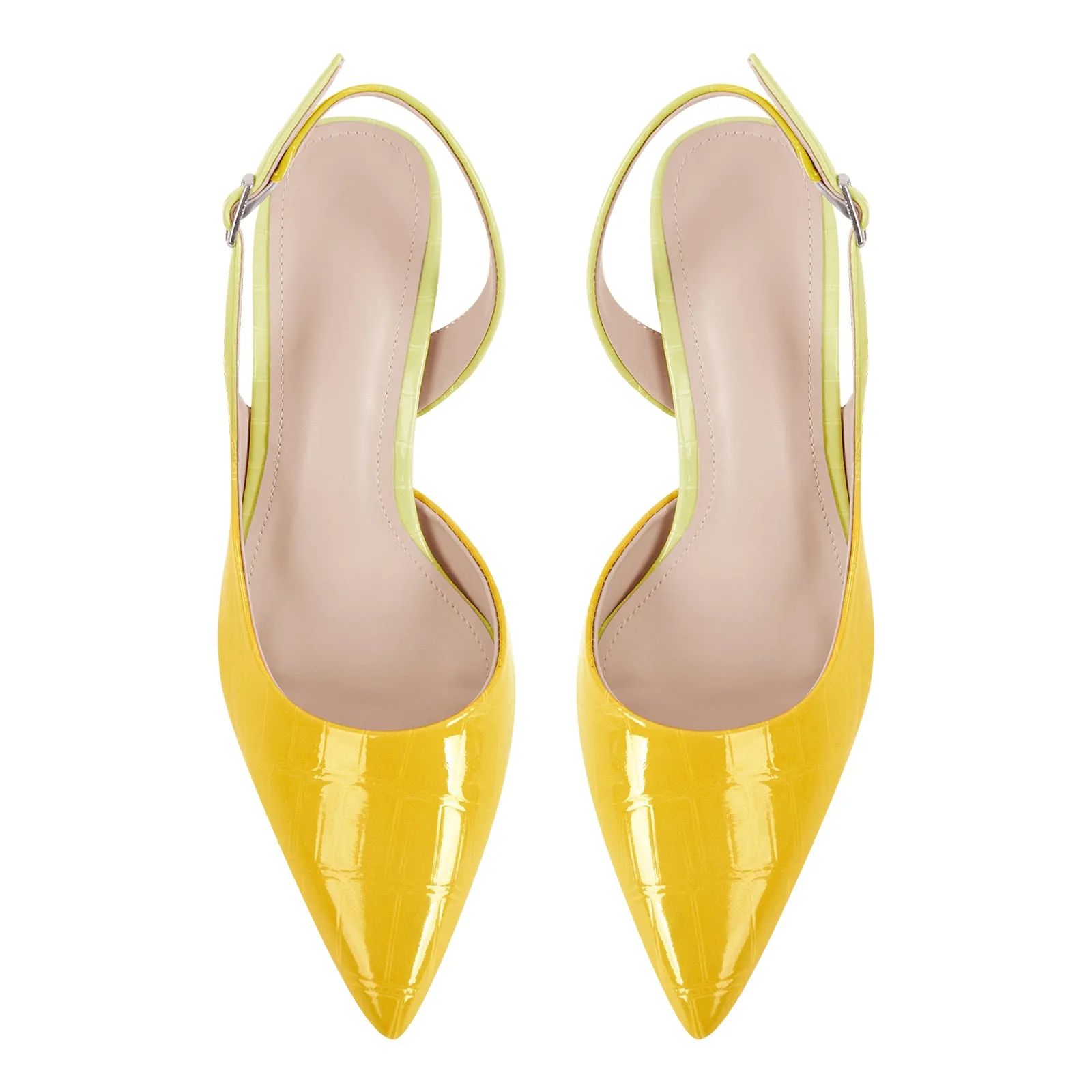 Gradient Pointed Toe Stone Slingback Pumps sold by Onlymaker product image thumbnail 5