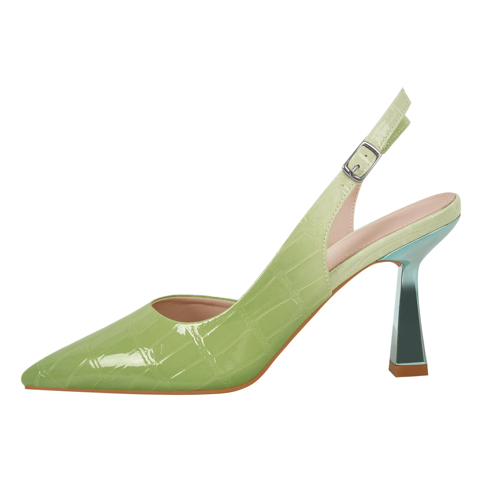 Gradient Pointed Toe Stone Slingback Pumps sold by Onlymaker