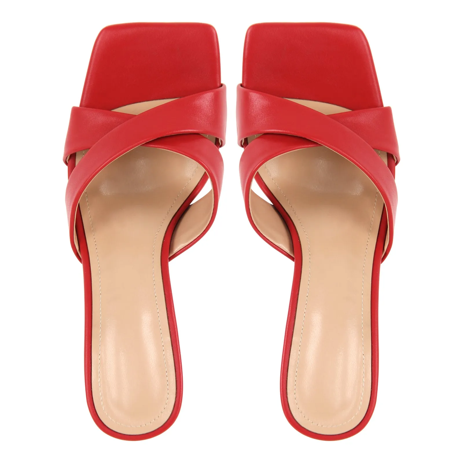 Square Toe Cross Band Sandals Mules sold by Onlymaker product image thumbnail 4