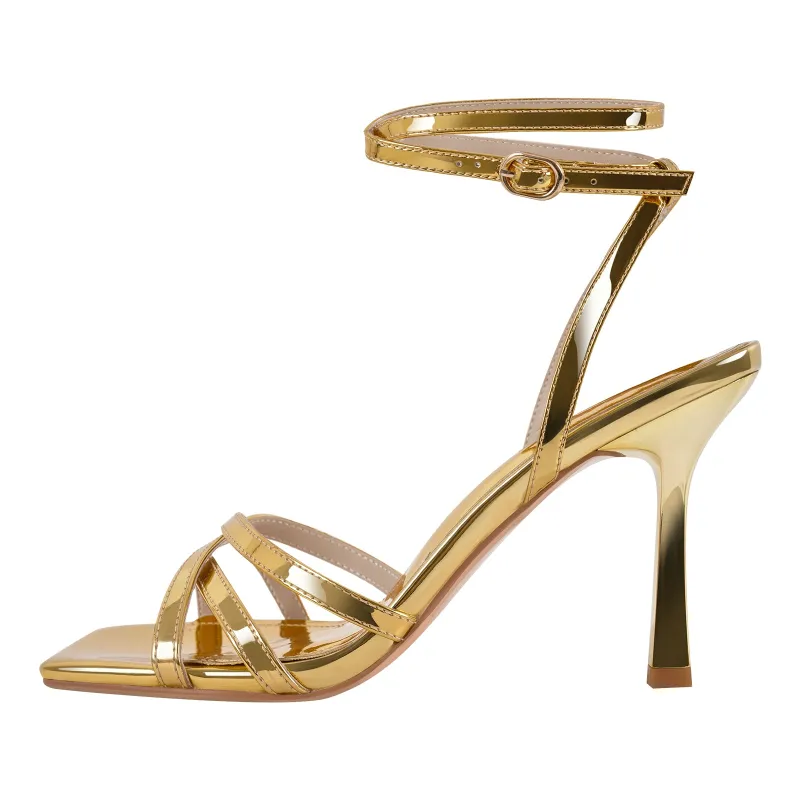 Square Toe Ankle Strap Stiletto Sandals sold by Onlymaker