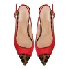 Open Toe Leopard Stiletto Slingback Sandals sold by Onlymaker