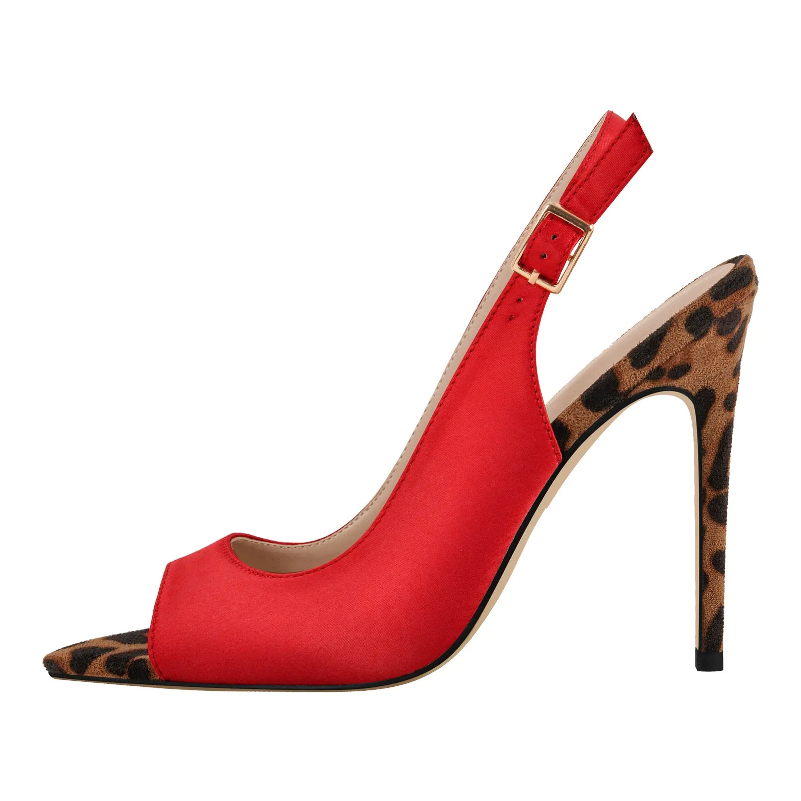 Open Toe Leopard Stiletto Slingback Sandals sold by Onlymaker