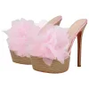Platform Mesh Clear Stiletto Mules sold by Onlymaker