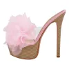Platform Mesh Clear Stiletto Mules sold by Onlymaker