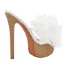 Platform Mesh Clear Stiletto Mules sold by Onlymaker