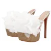 Platform Mesh Clear Stiletto Mules sold by Onlymaker