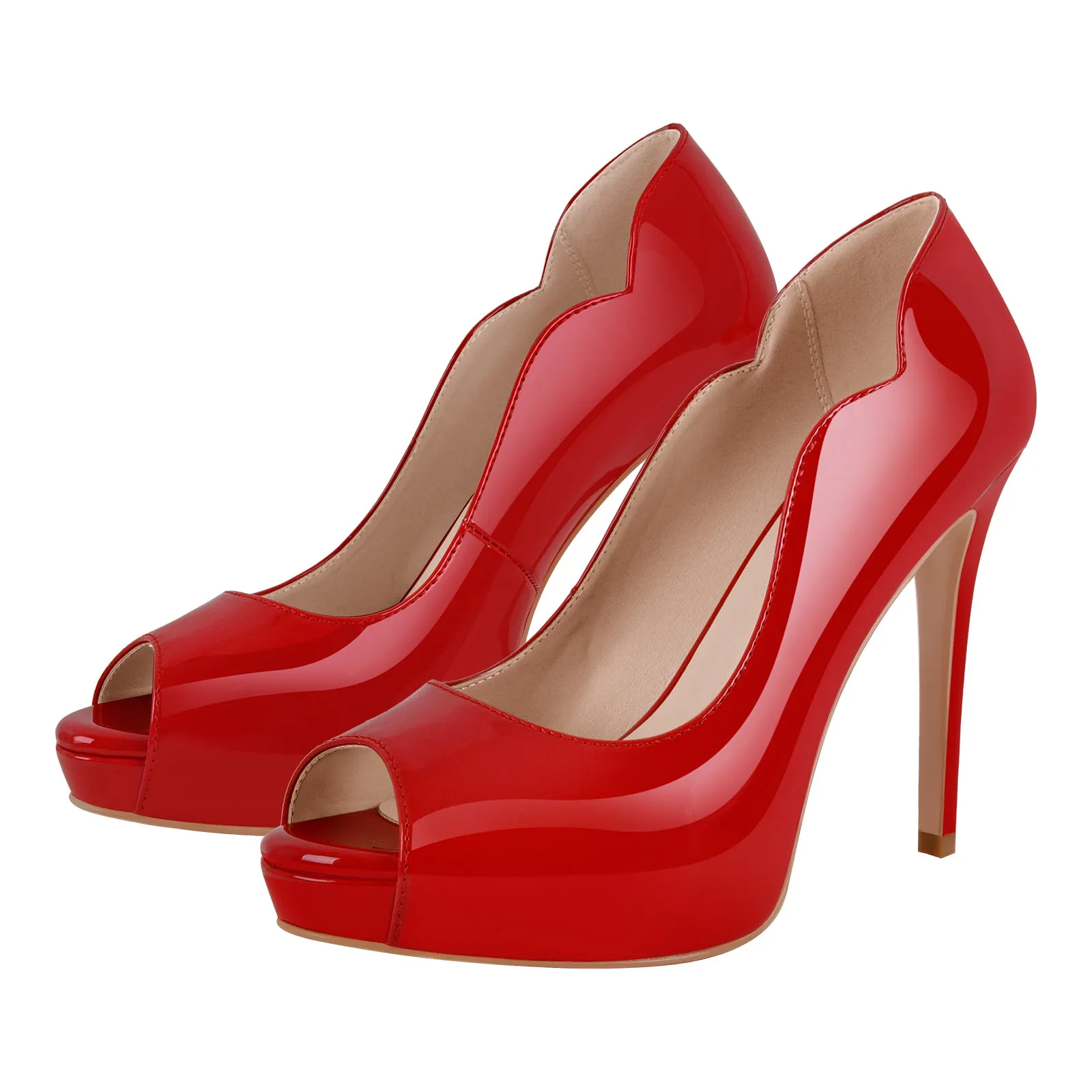 Peep Toe Platform Patent Leather High Heels sold by Onlymaker product image thumbnail 2