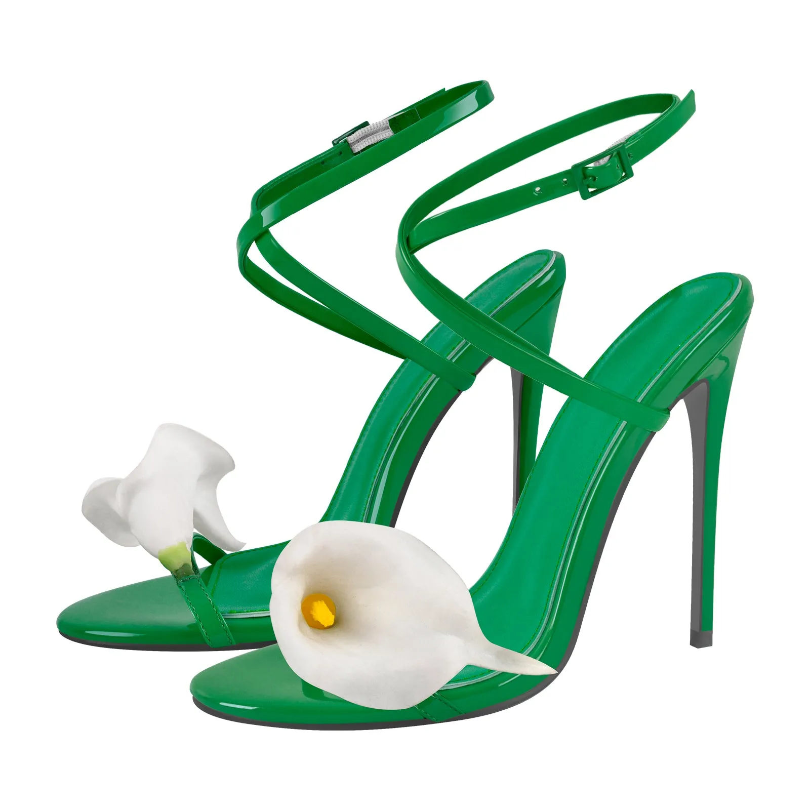 Round Toe Calla Lily Cross Strap Sandals sold by Onlymaker product image thumbnail 2