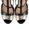 Peep Toe Platform T-Strap Snake Pattern Pumps sold by Onlymaker