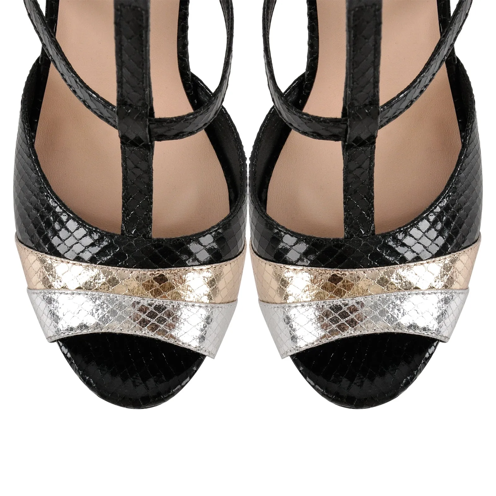 Peep Toe Platform T-Strap Snake Pattern Pumps sold by Onlymaker product image thumbnail 4