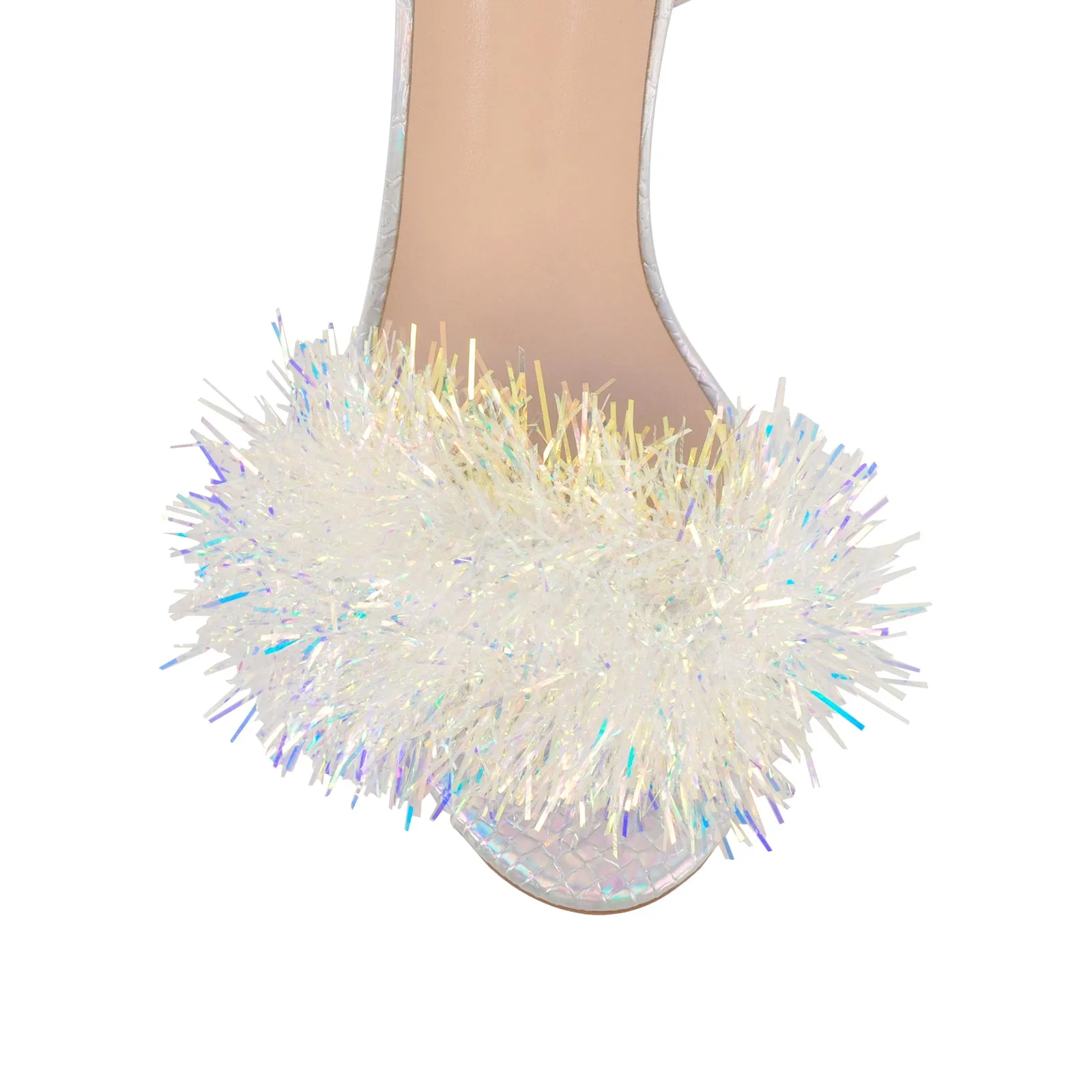 Holographic Tinsel Ankle Strap Stiletto Sandals sold by Onlymaker product image thumbnail 3