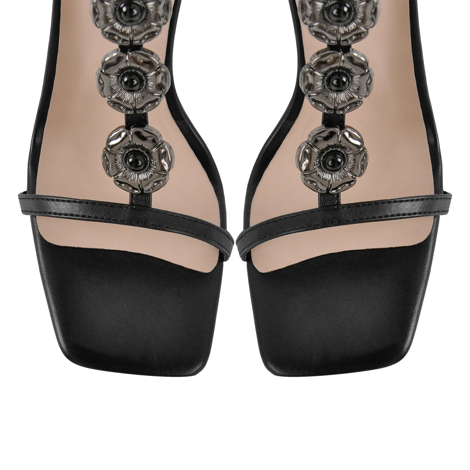 Square Toe Flower T-Strap Lace-up Sandals sold by Onlymaker product image thumbnail 4