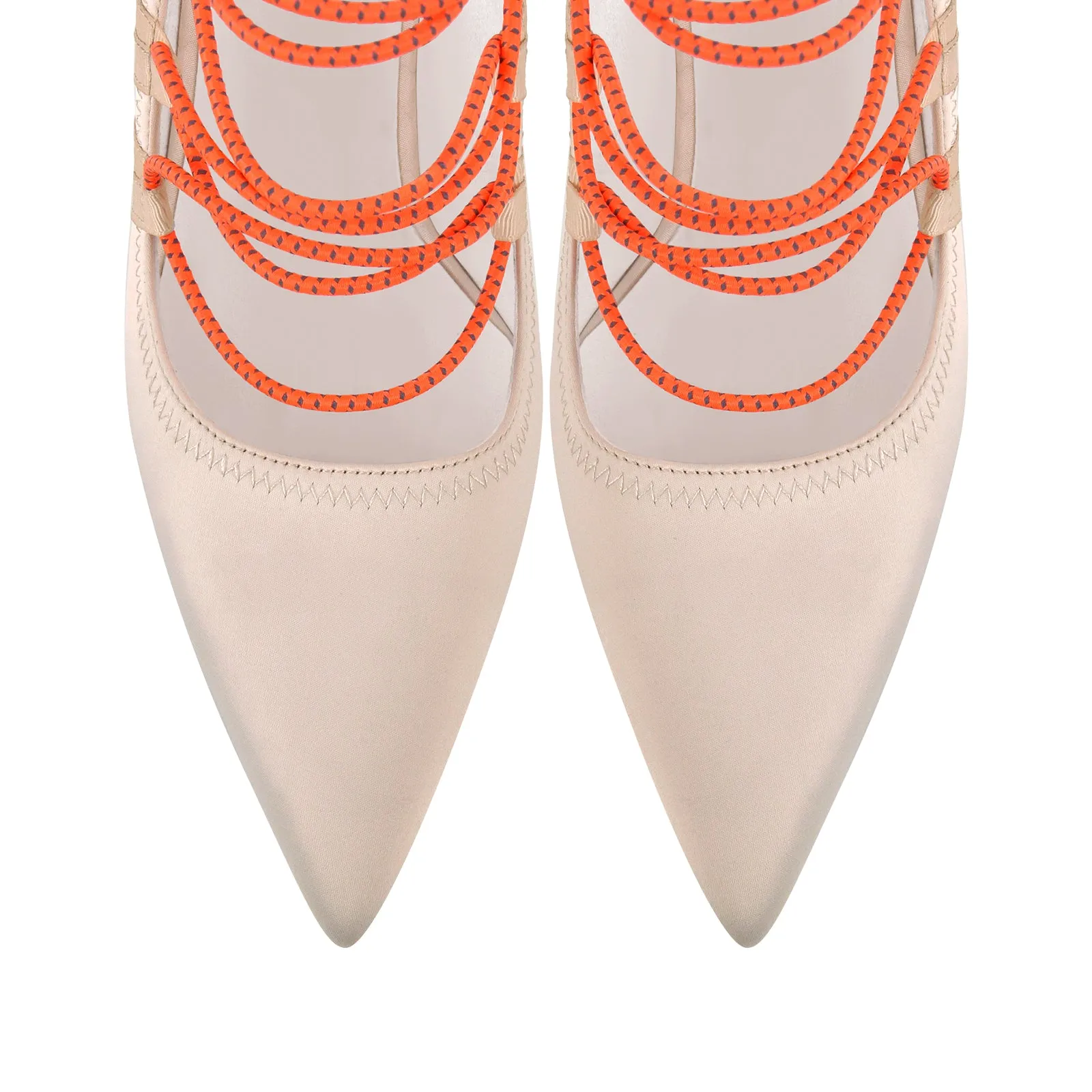 Pointed Toe Gladiator Lace-up Satin Pumps sold by Onlymaker product image thumbnail 4