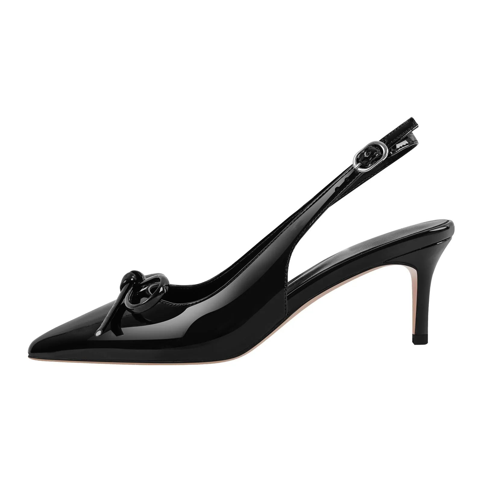 Bow Pointed Toe Patent Leather Slingback Pumps sold by Onlymaker