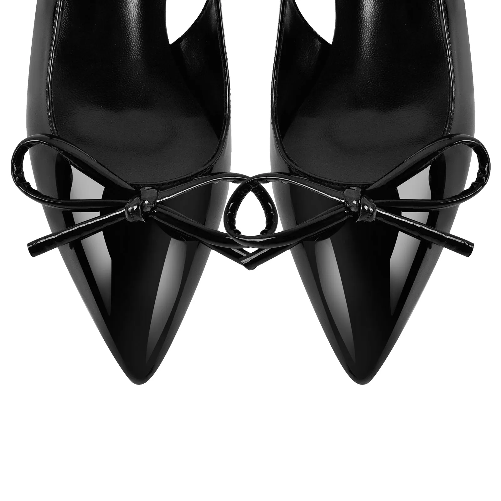 Bow Pointed Toe Patent Leather Slingback Pumps sold by Onlymaker product image thumbnail 4