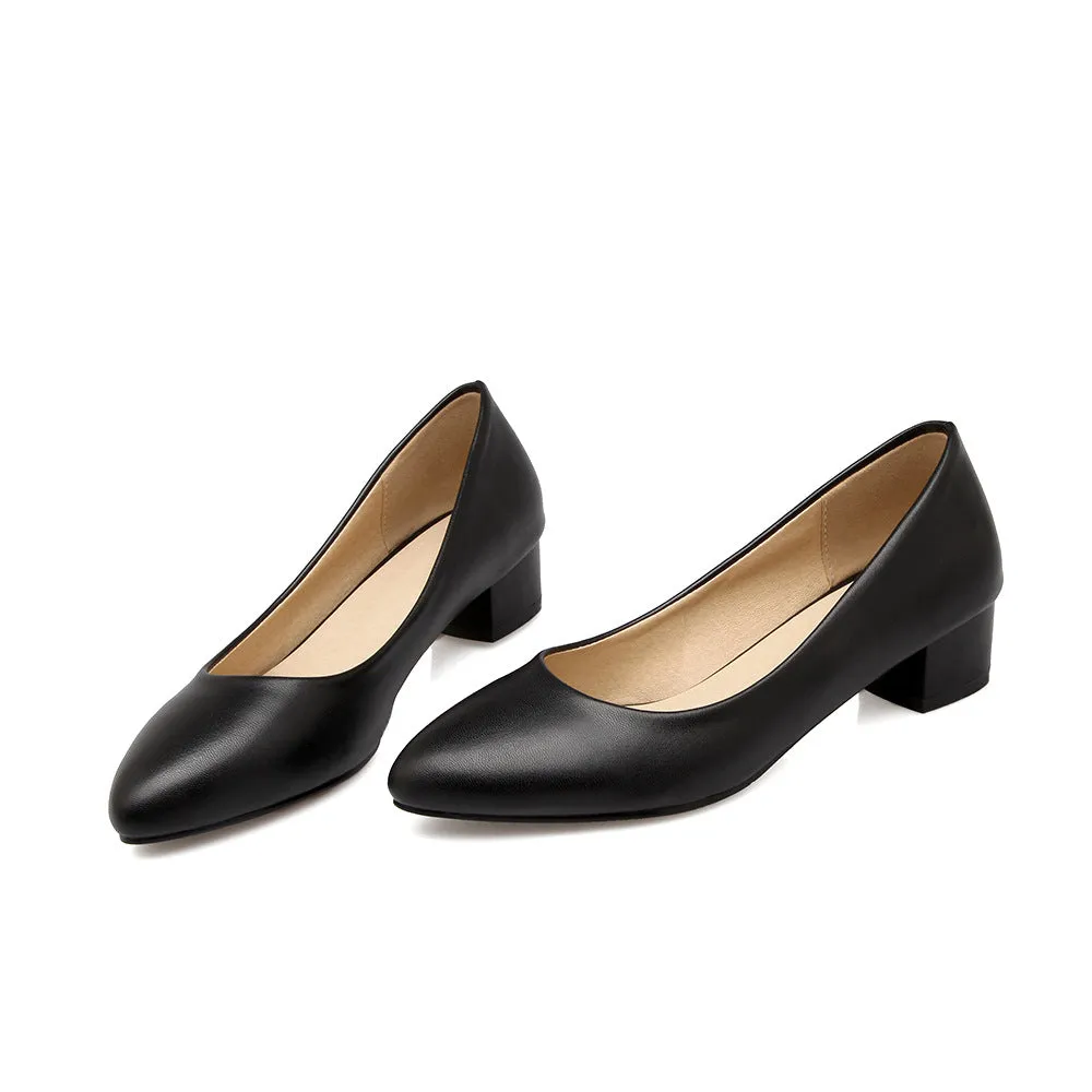 Pointed Toe Chunky Heel Basic Pumps sold by Onlymaker product image thumbnail 3