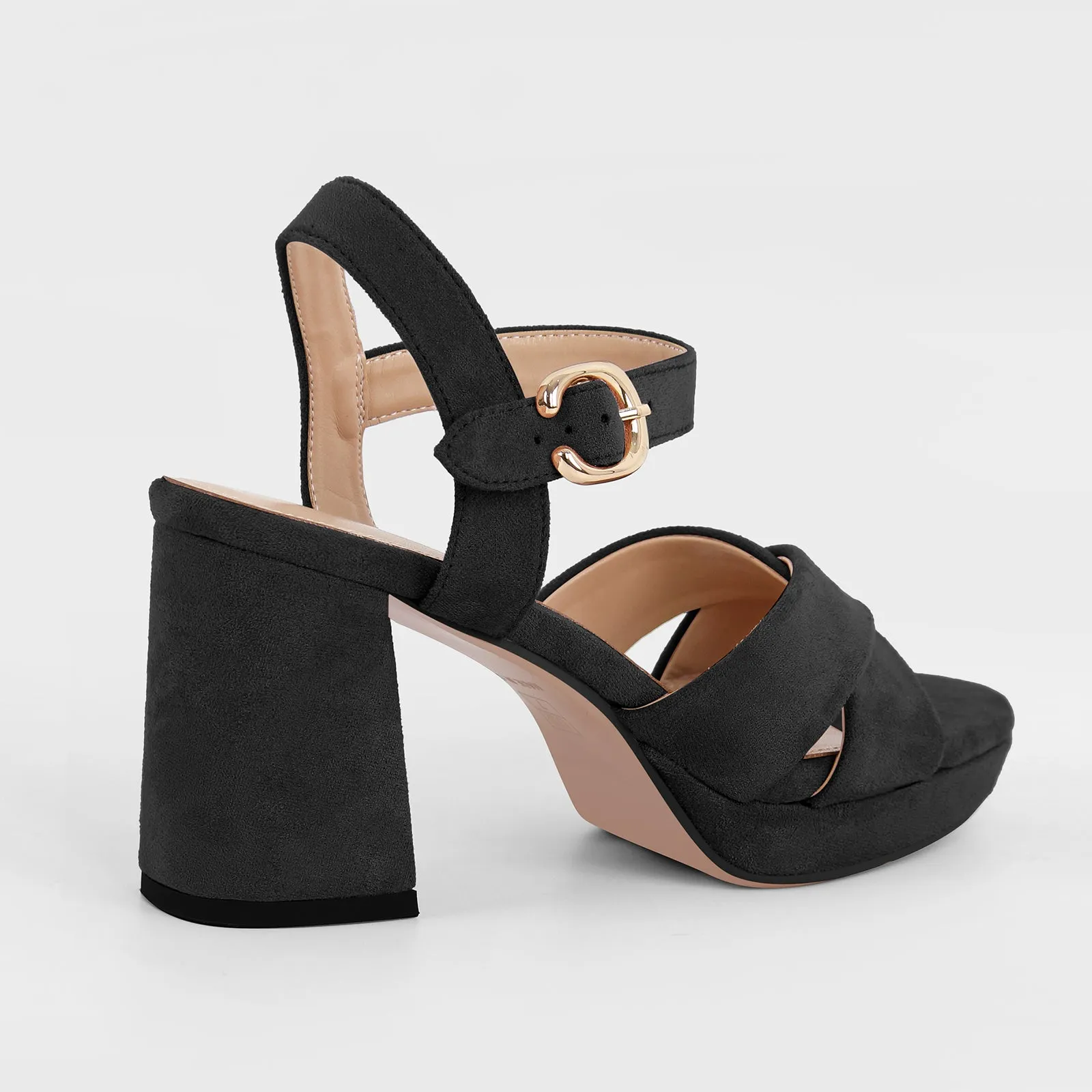 Suede Round Toe Platform Buckle Strap Sandals sold by Onlymaker product image thumbnail 3