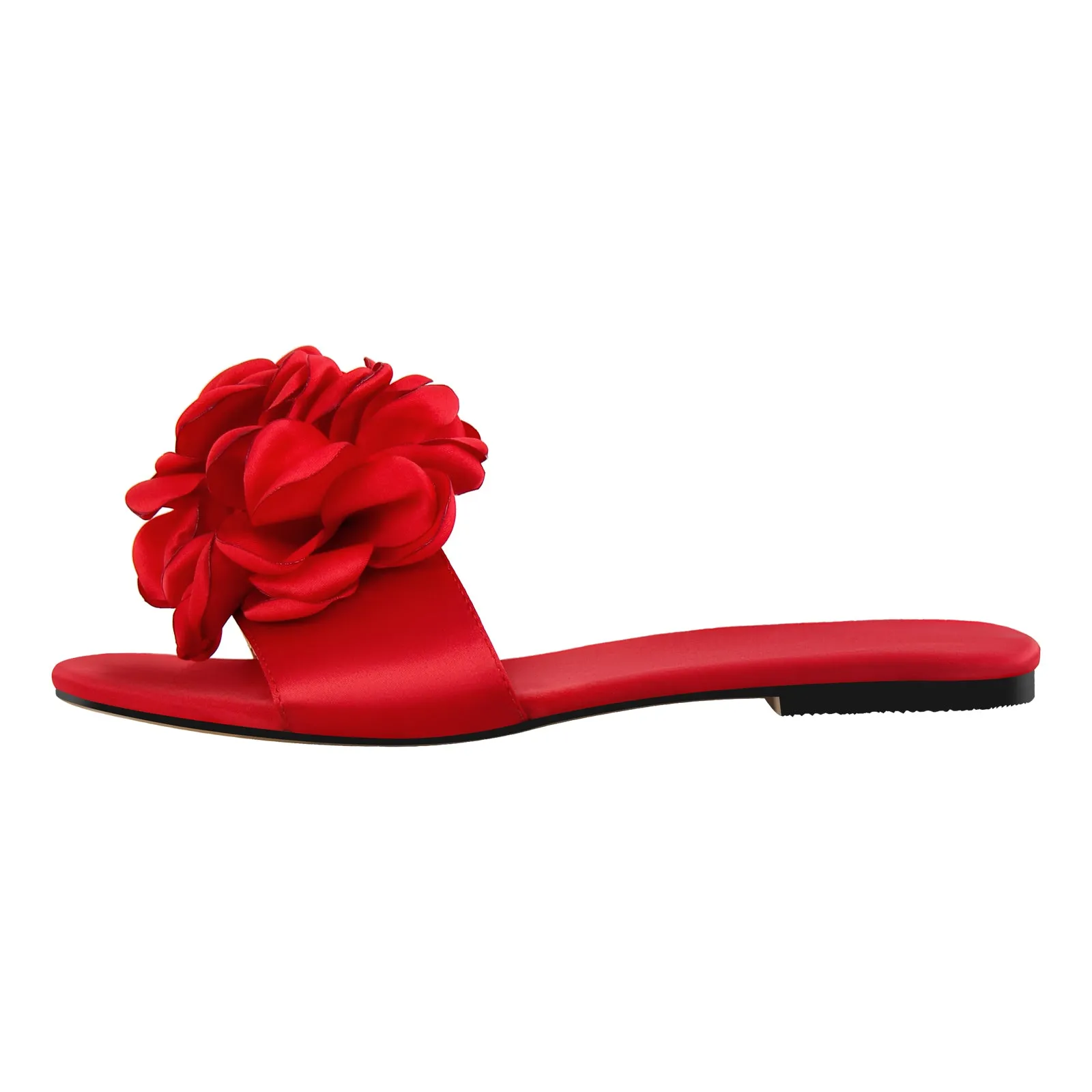 Round Toe Flower Satin Sandals Flats sold by Onlymaker product image thumbnail 5