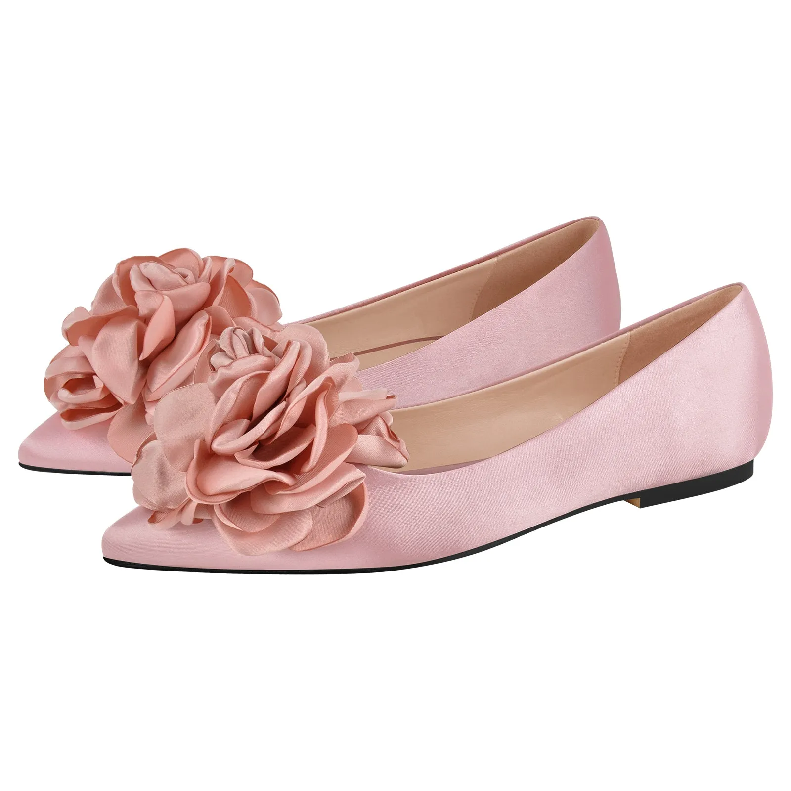 Pointed Toe Flower Satin Flats sold by Onlymaker product image thumbnail 2