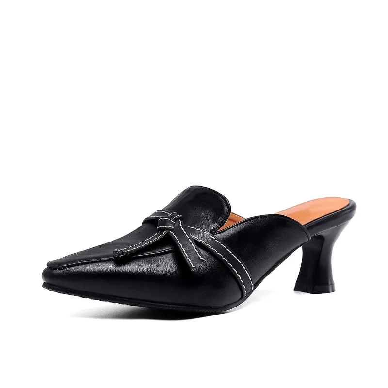 Pointed Toe Kitten Heel Mules Pumps sold by Onlymaker