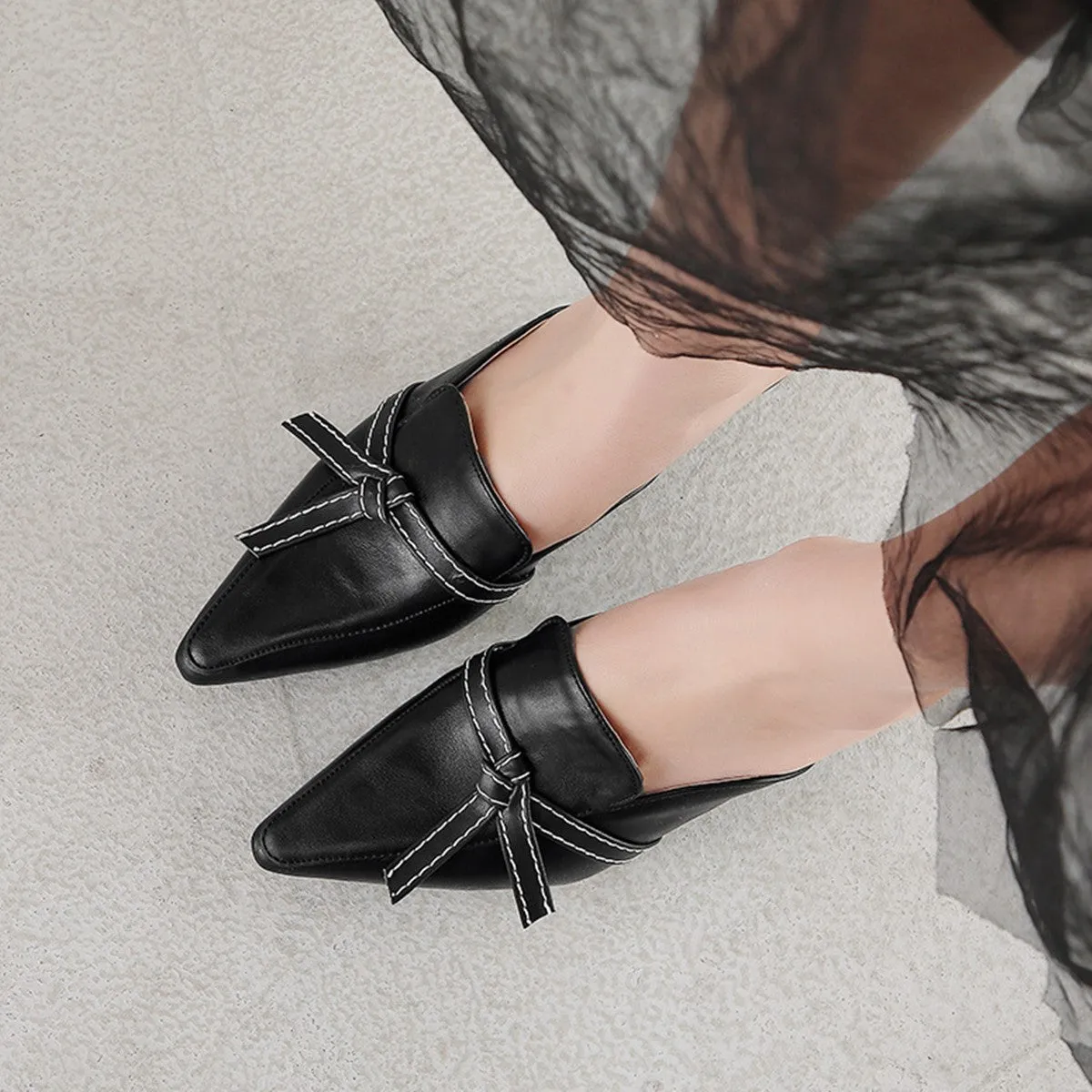 Pointed Toe Kitten Heel Mules Pumps sold by Onlymaker product image thumbnail 2