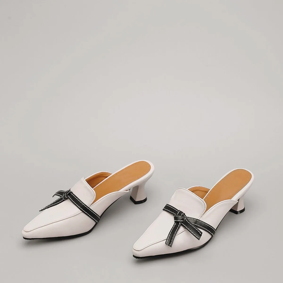 Pointed Toe Kitten Heel Mules Pumps sold by Onlymaker product image thumbnail 5