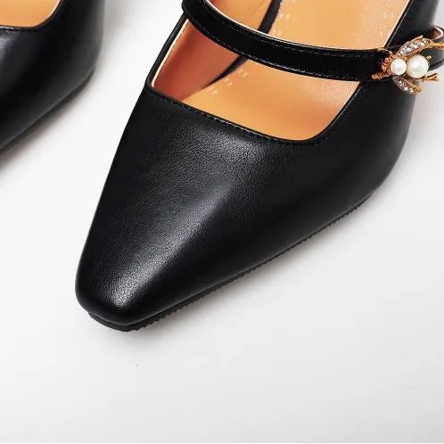 Square Toe Buckle Strap Mules Pumps sold by Onlymaker product image thumbnail 4