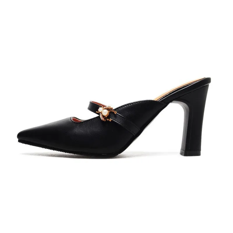 Square Toe Buckle Strap Mules Pumps sold by Onlymaker