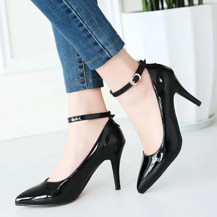 Pointed Toe Patent Leather Ankle Strap Pumps sold by Onlymaker product image thumbnail 2