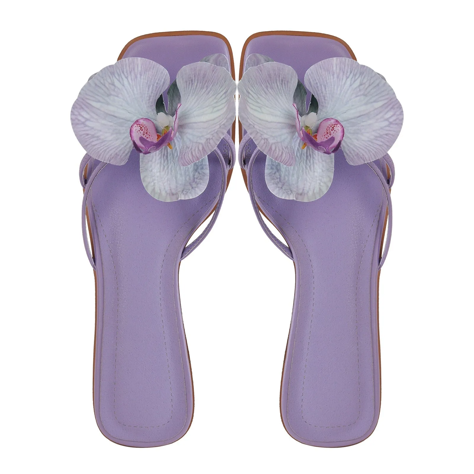 Flower Square Toe Sandals Flats sold by Onlymaker product image thumbnail 3