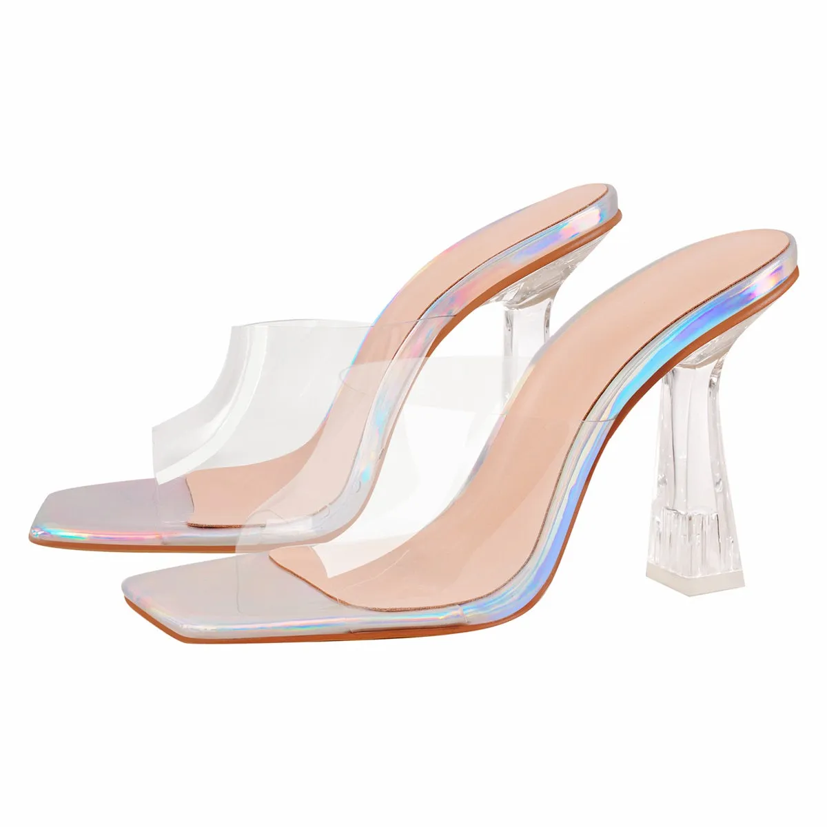 Holographic Transparent Chunky High Heel Sandals sold by Onlymaker product image thumbnail 4