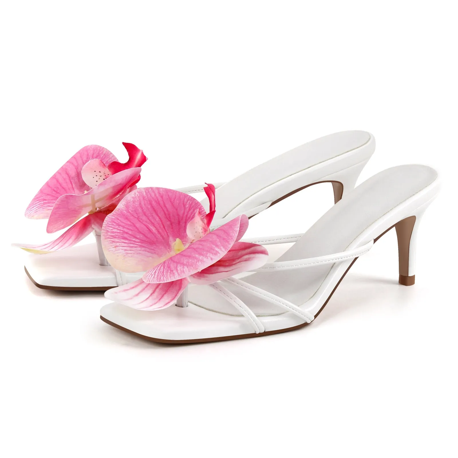 Flower Square Toe Thong Sandals Mules sold by Onlymaker product image thumbnail 2