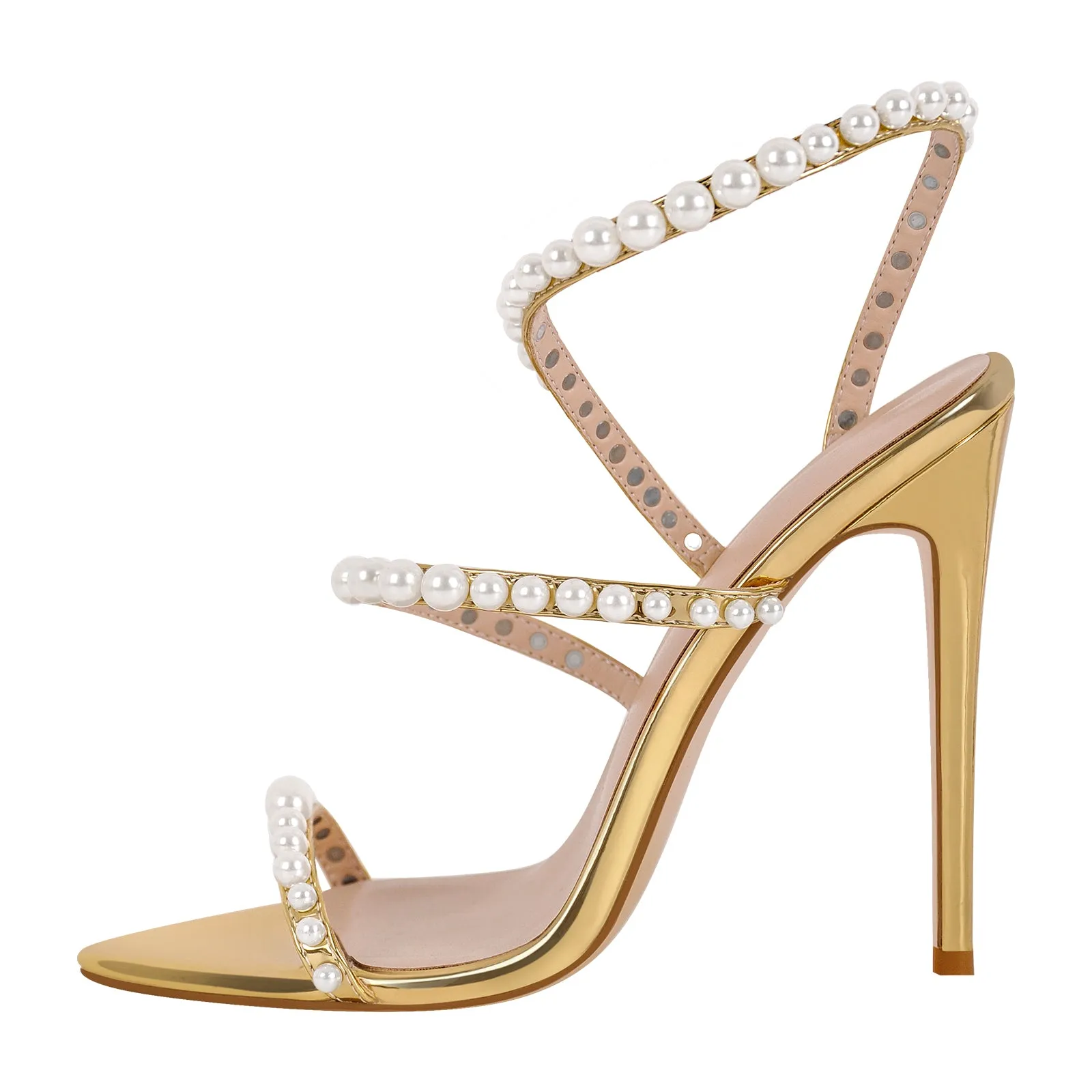 Pointed Toe Pearl Strap Stiletto Sandals sold by Onlymaker product image thumbnail 3