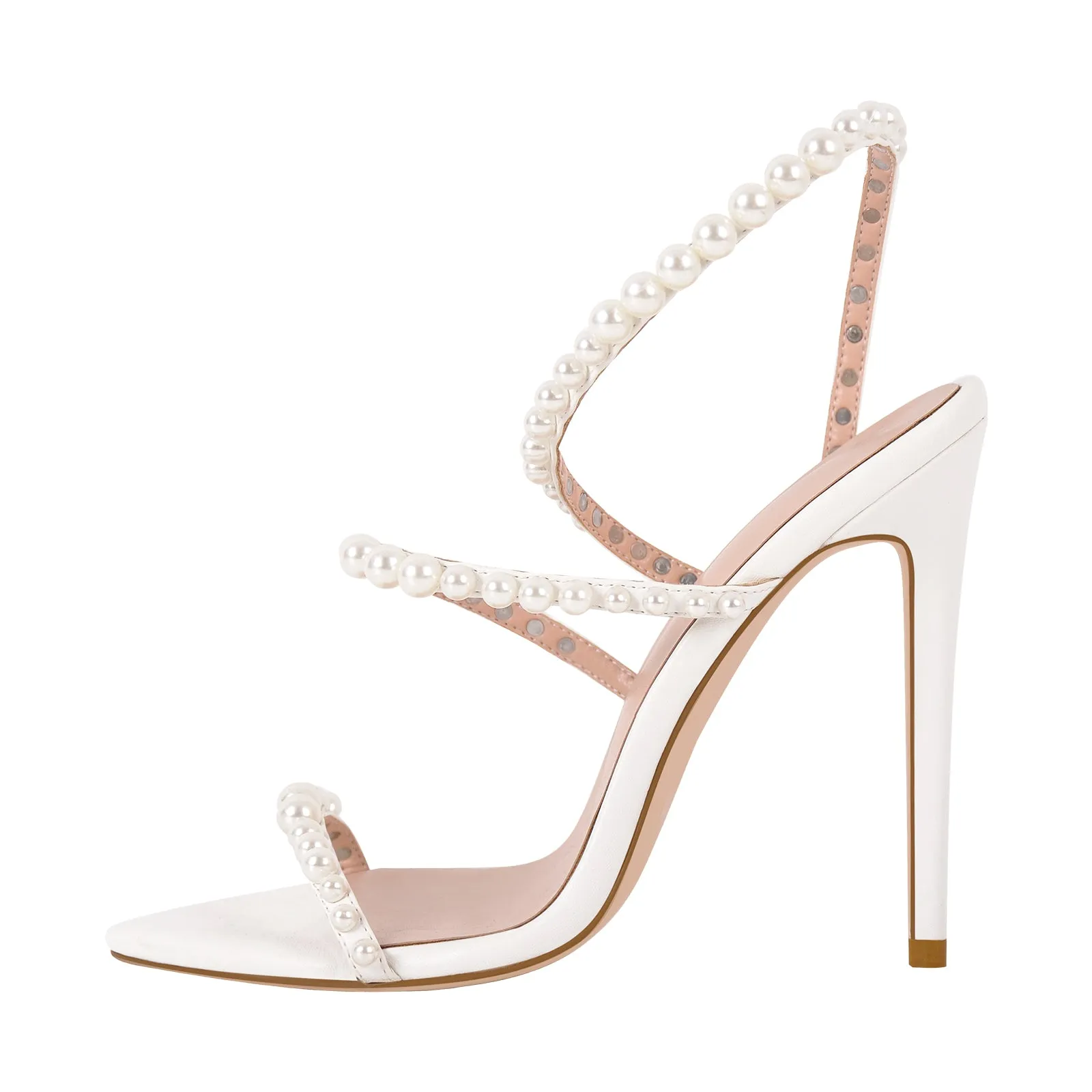 Pointed Toe Pearl Strap Stiletto Sandals sold by Onlymaker