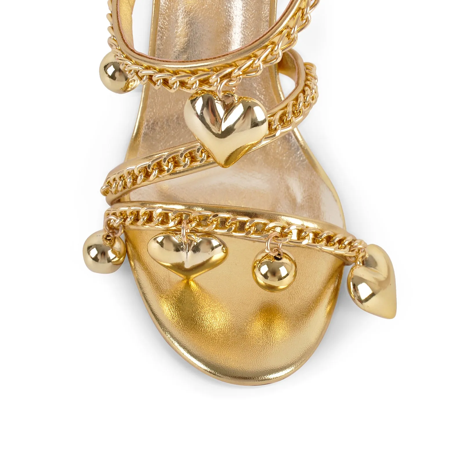 Gold Pendant Metal Chain Wrap Strap Sandals sold by Onlymaker product image thumbnail 4