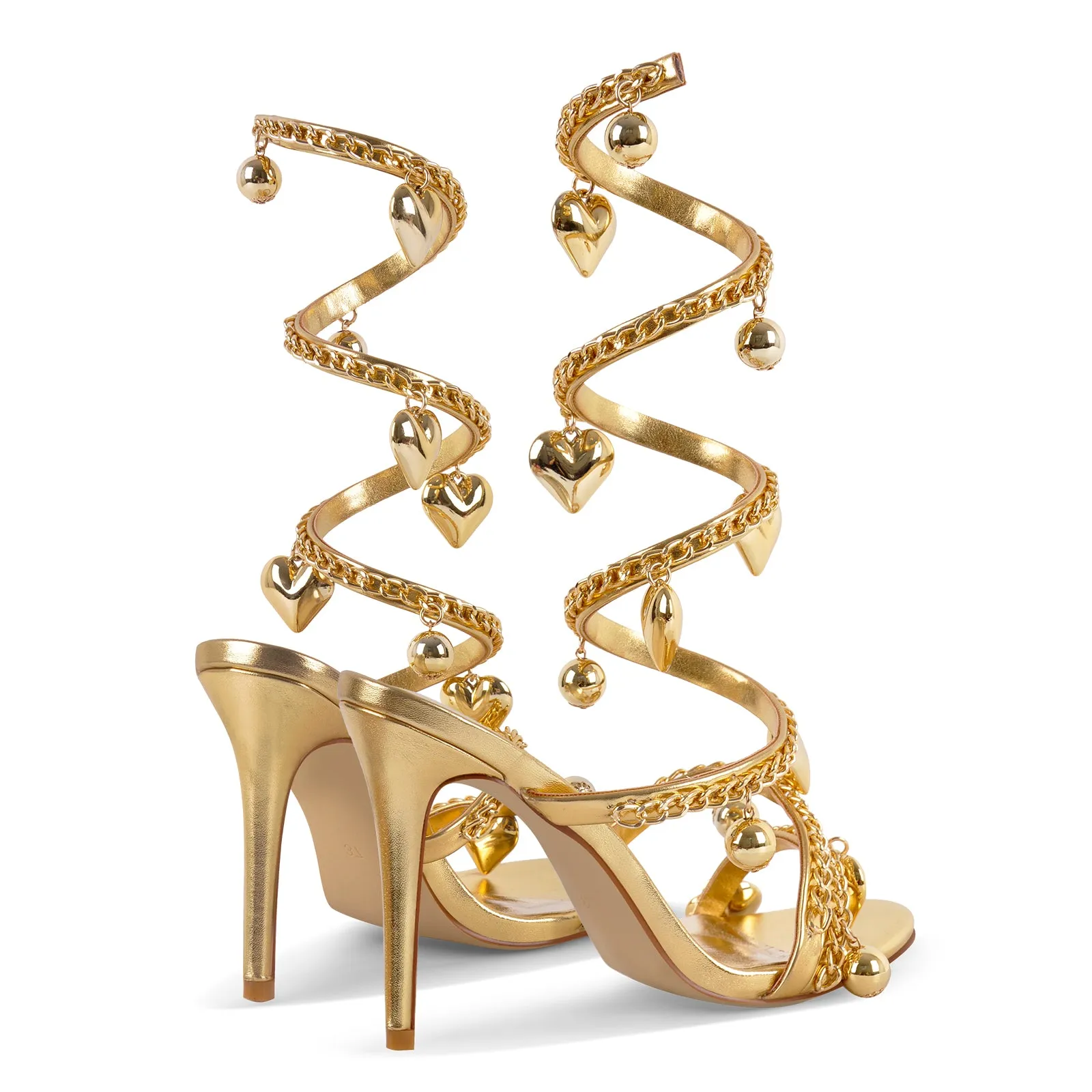 Gold Pendant Metal Chain Wrap Strap Sandals sold by Onlymaker product image thumbnail 3