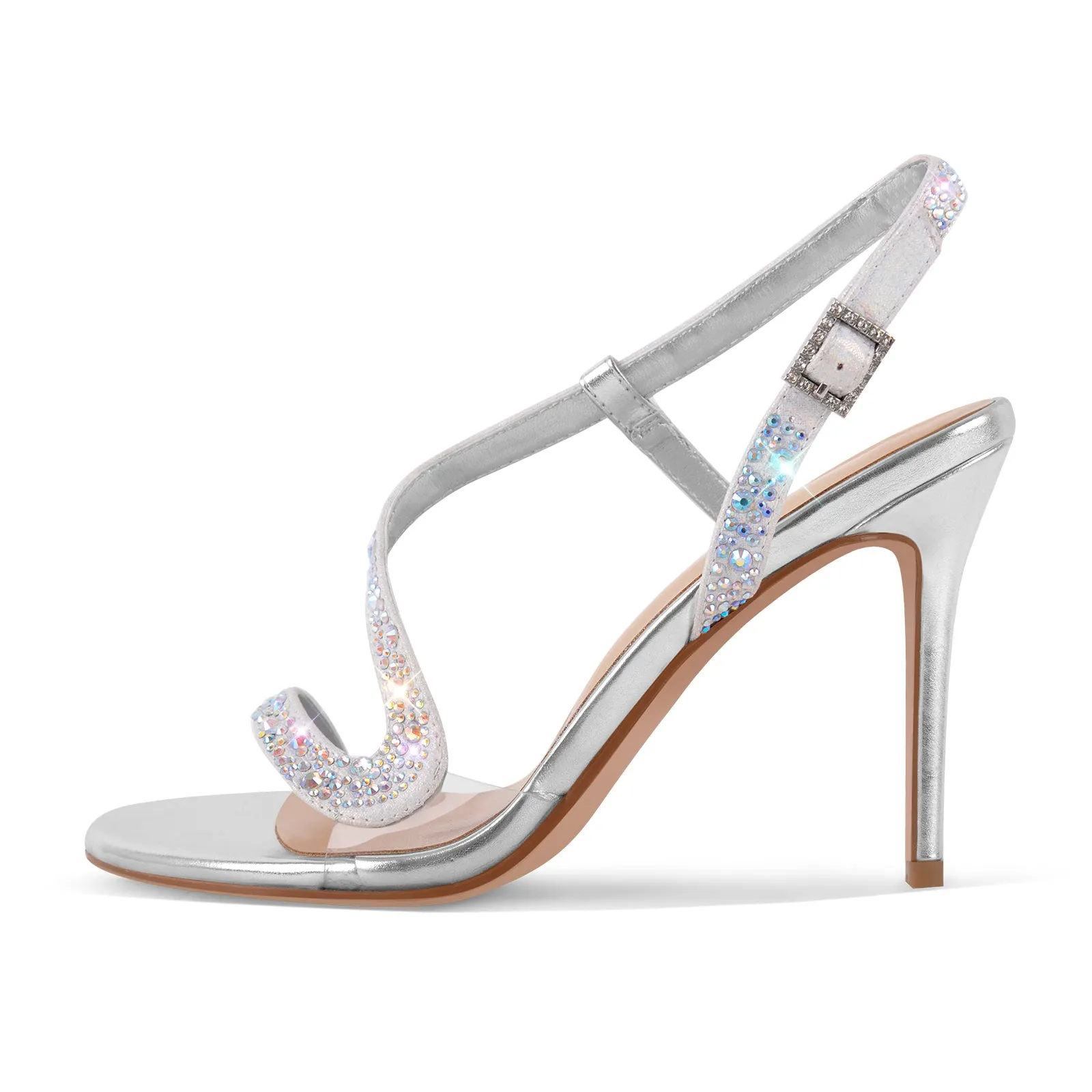 Round Toe Rhinestone S Strap Slingback Sandals sold by Onlymaker