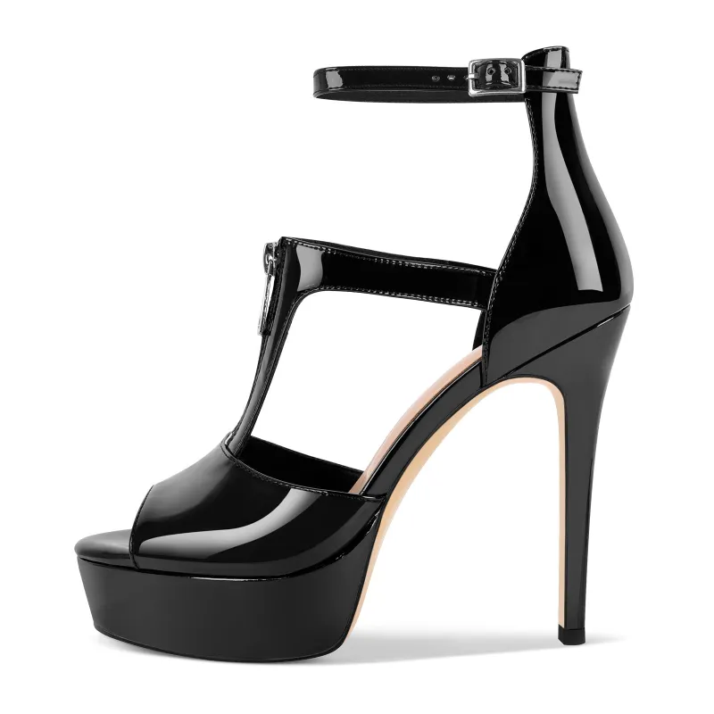 Platform Zipper Ankle Strap Stiletto Sandals sold by Onlymaker