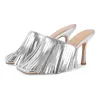 Square Toe Fringe Stiletto Mules sold by Onlymaker