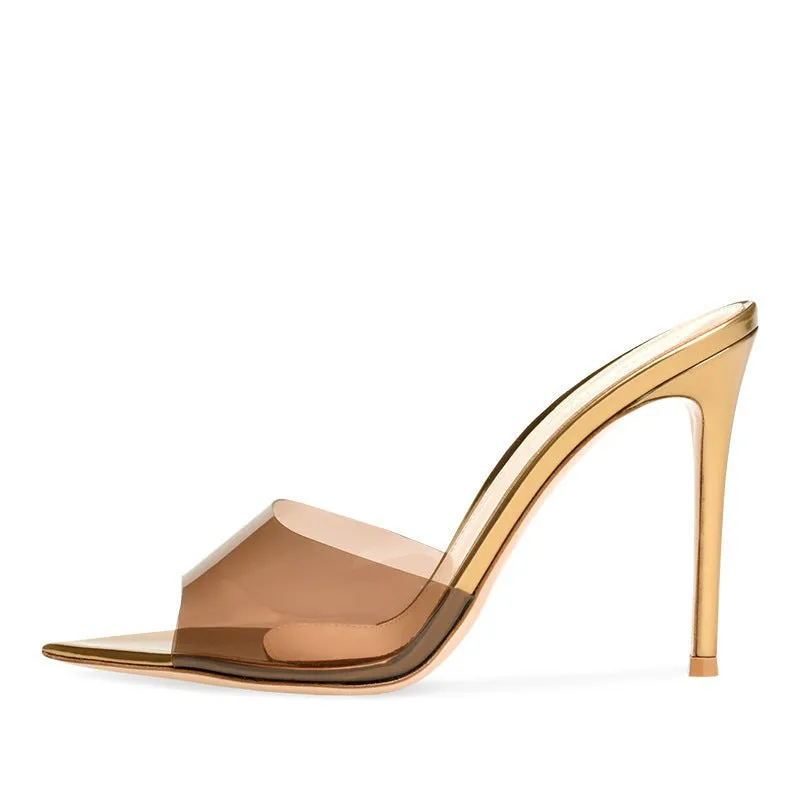 Pointed Toe Clear Stiletto Sandals Mules sold by Onlymaker product image thumbnail 2