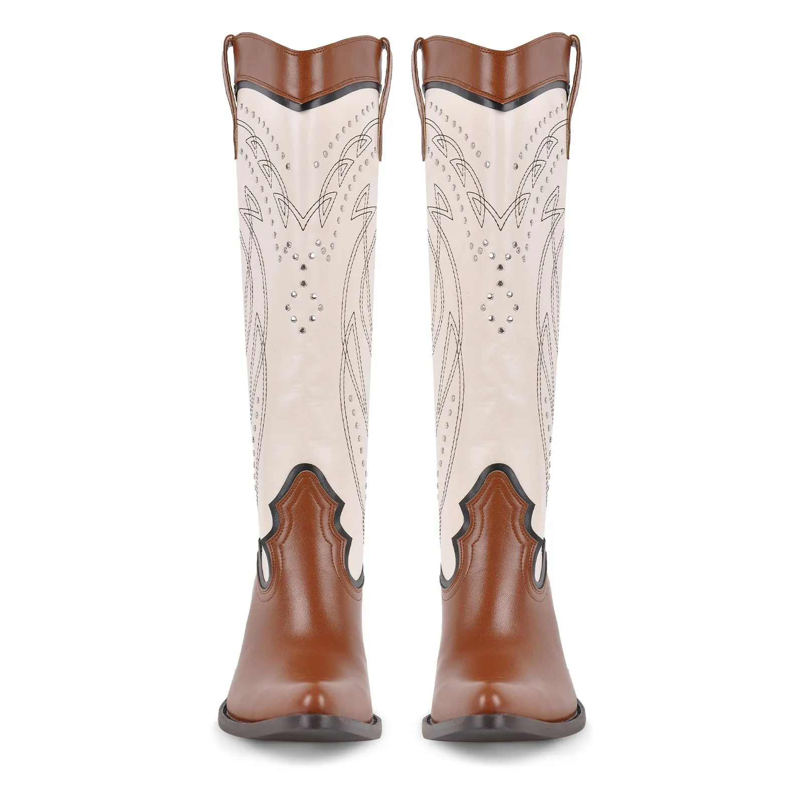 Rivet Embroidery Split Joint Knee High Western Boots sold by Onlymaker product image thumbnail 3