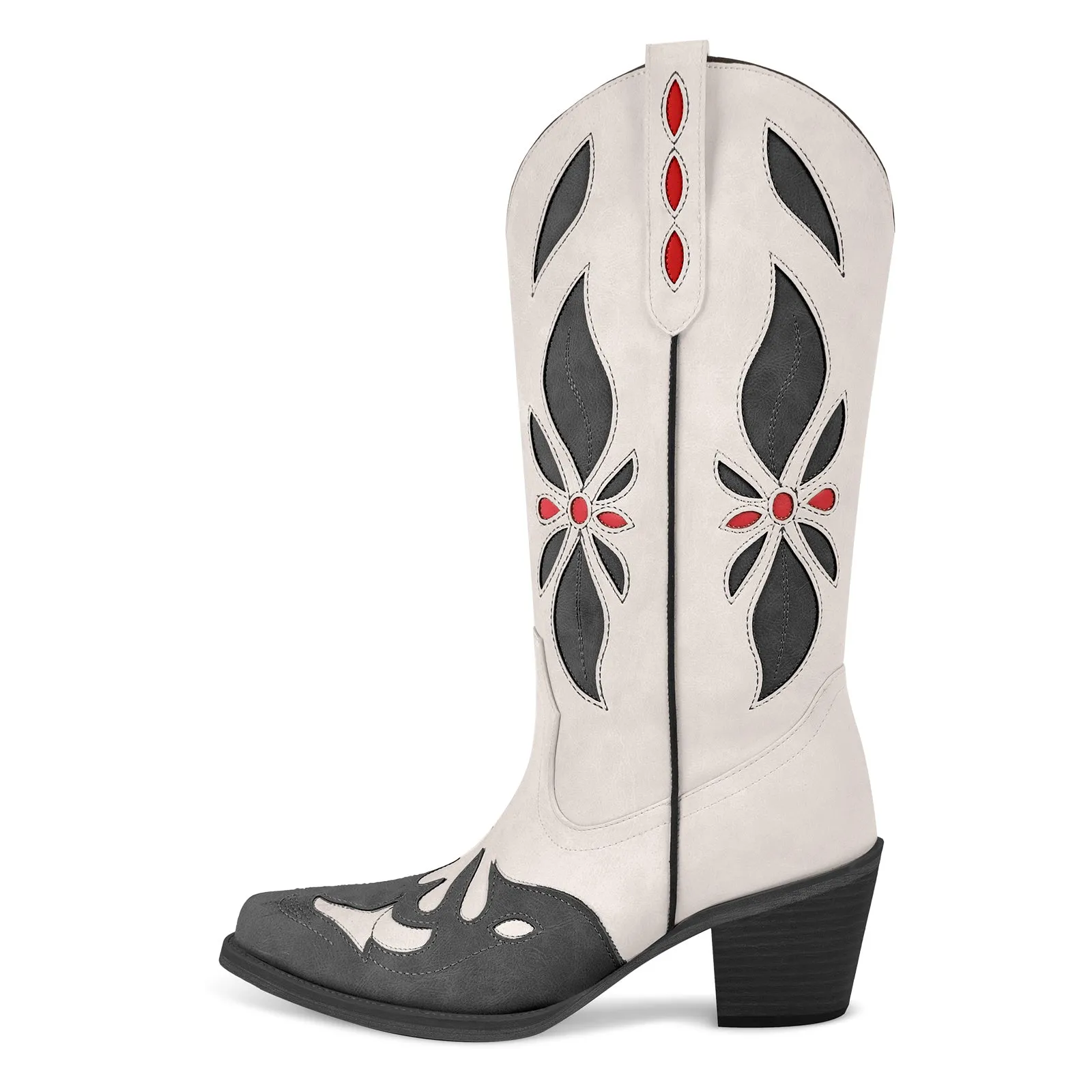 Embroidery Split Joint Mid-Calf Western Boots sold by Onlymaker product image thumbnail 4