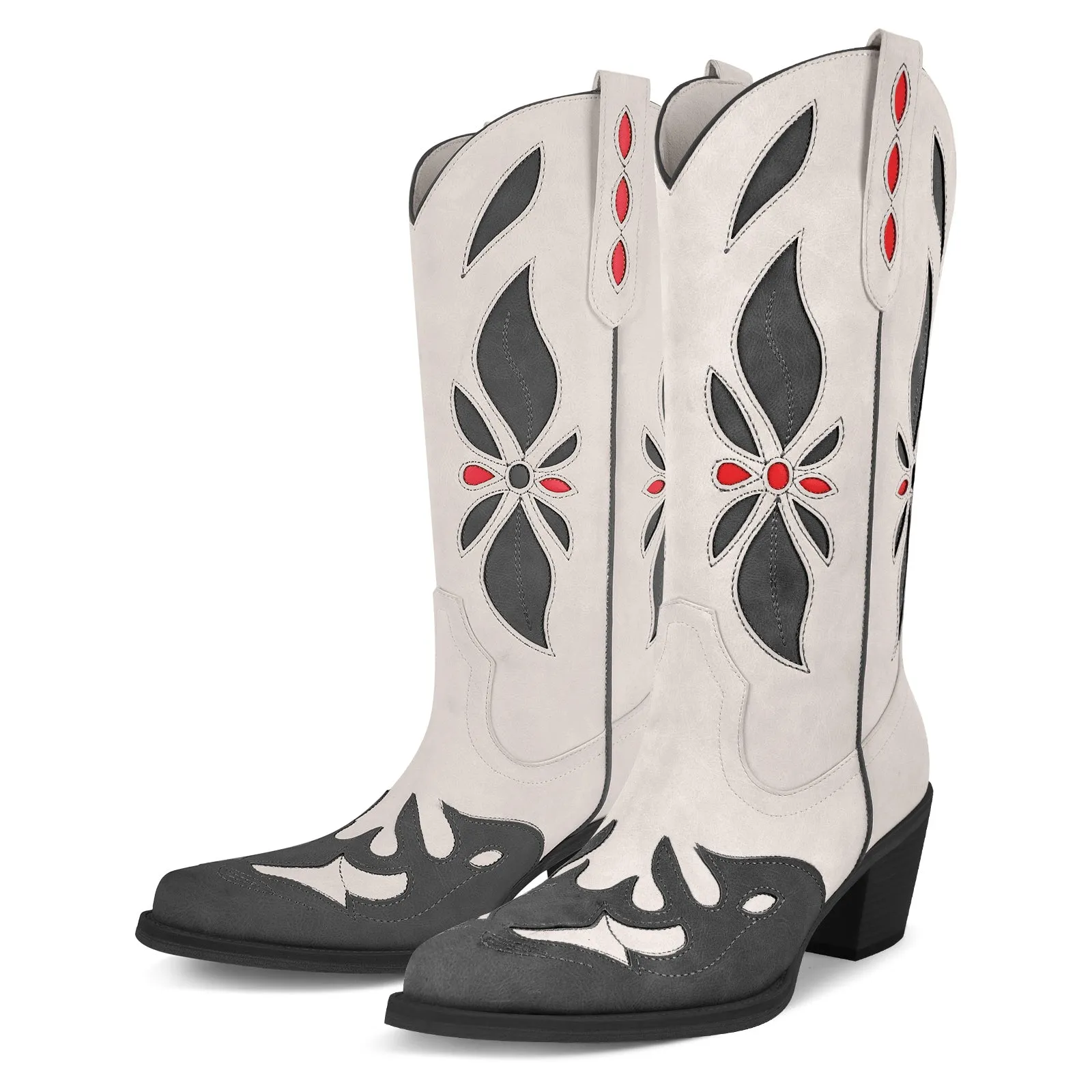 Embroidery Split Joint Mid-Calf Western Boots sold by Onlymaker product image thumbnail 5